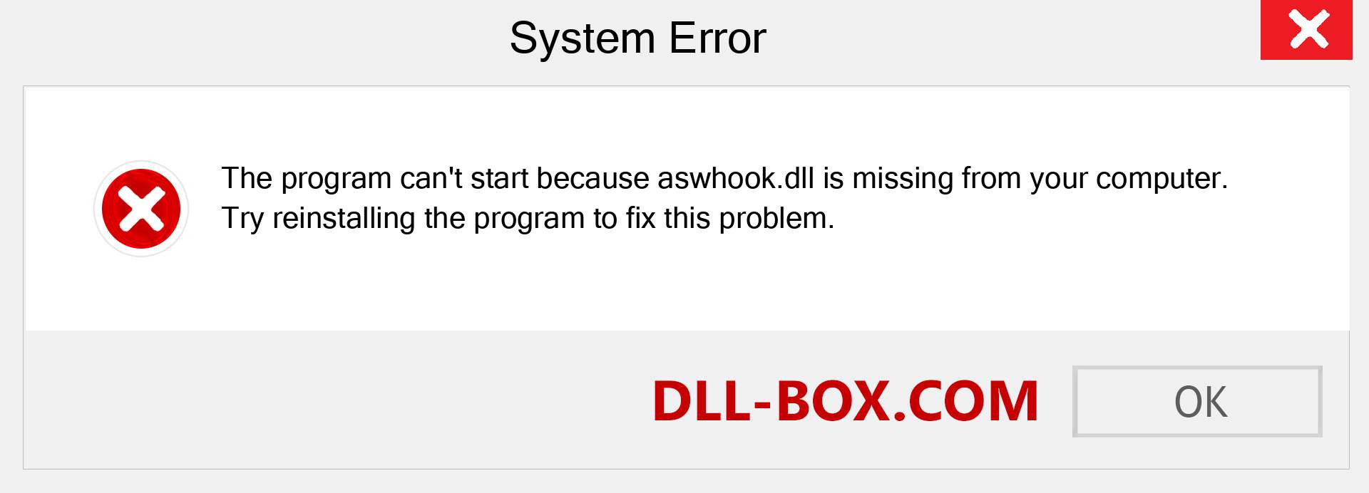  aswhook.dll file is missing?. Download for Windows 7, 8, 10 - Fix  aswhook dll Missing Error on Windows, photos, images